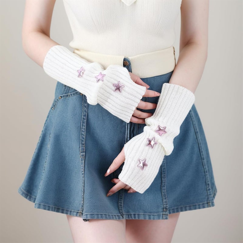 Insdark Goth Arm Warmers Y2k Women Rave Cute Fashion Punk Japanese Winter Grunge - Image 4